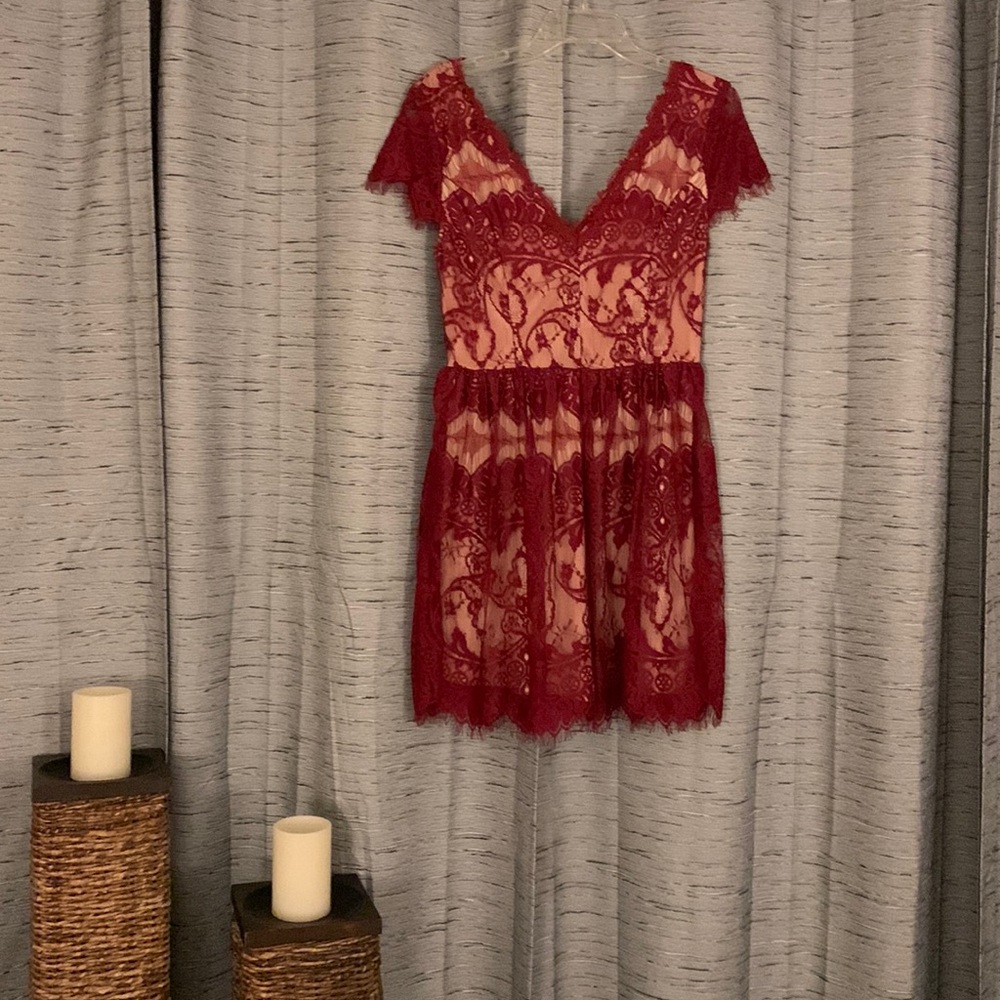 Maroon lace dress
